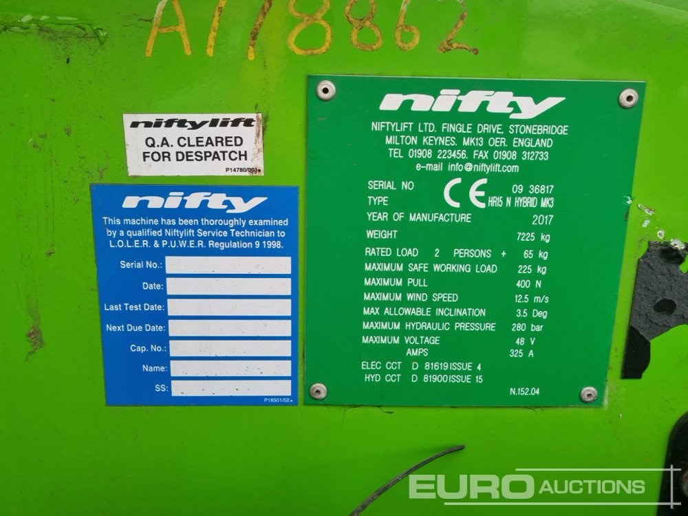 Plataforma aérea 2017 Niftylift HR15N: foto 39