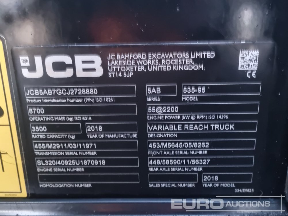 Empilhador telescópico 2018 JCB 535-95: foto 37 Empilhador telescópico 2018 JCB 535-95: foto 37