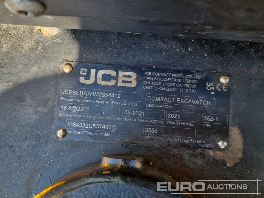 Mini escavadeira 2021 JCB 35Z-1: foto 50