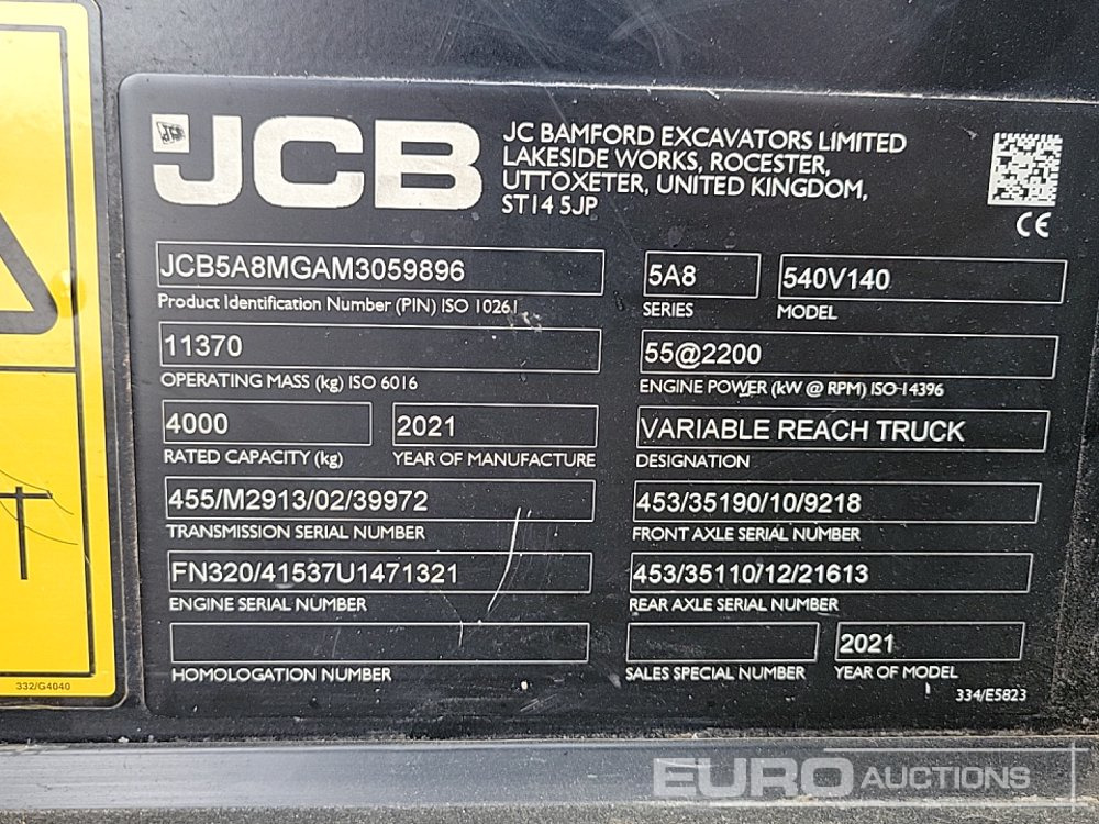 Empilhador telescópico 2021 JCB 540-140 Hi Viz: foto 44