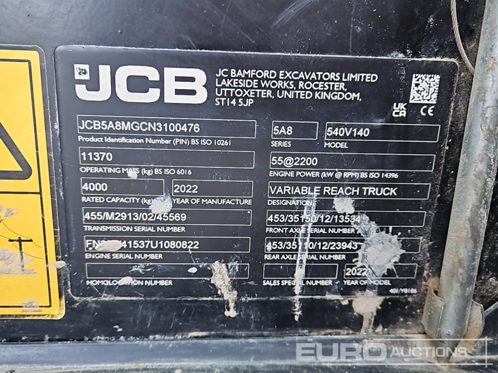Empilhador telescópico 2022 JCB 540-140 Hi Viz: foto 41