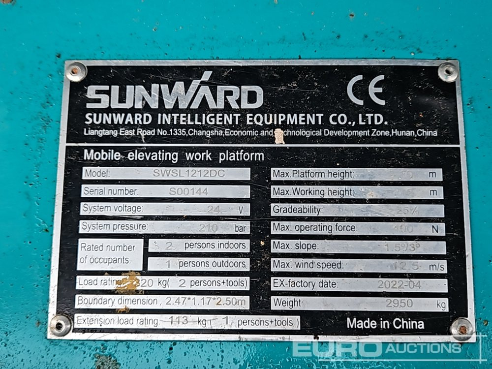 Plataforma aérea 2022 Sunward SWSL1212DC: foto 43