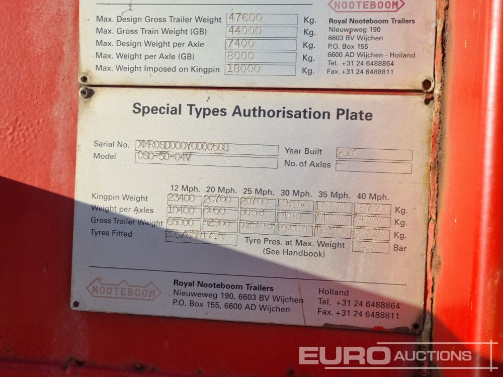 Camião de caixa aberta/ Plataforma Nooteboom 4 Axle Extendable Low Loader Trailer, Twin Axle Rear Steer, Out Riggers: foto 36