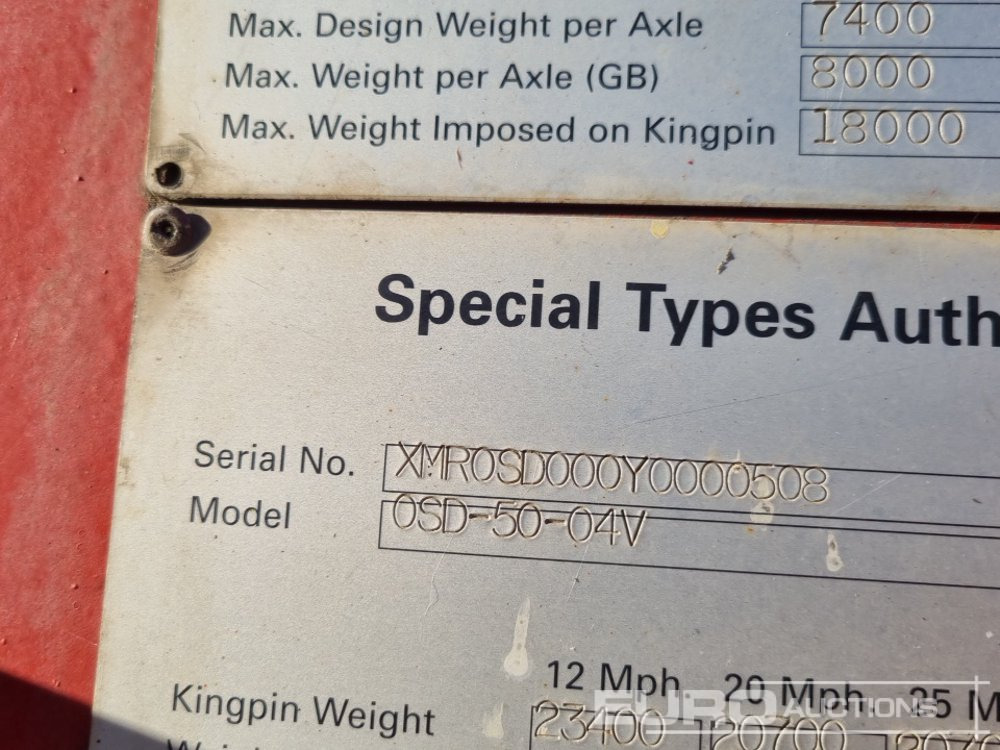 Camião de caixa aberta/ Plataforma Nooteboom 4 Axle Extendable Low Loader Trailer, Twin Axle Rear Steer, Out Riggers: foto 37