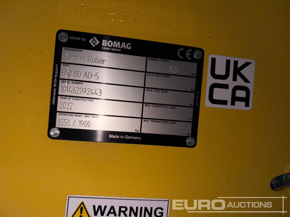 Unused Bomag BW80AD-5 - Rolo: foto 3 Unused Bomag BW80AD-5 - Rolo: foto 3