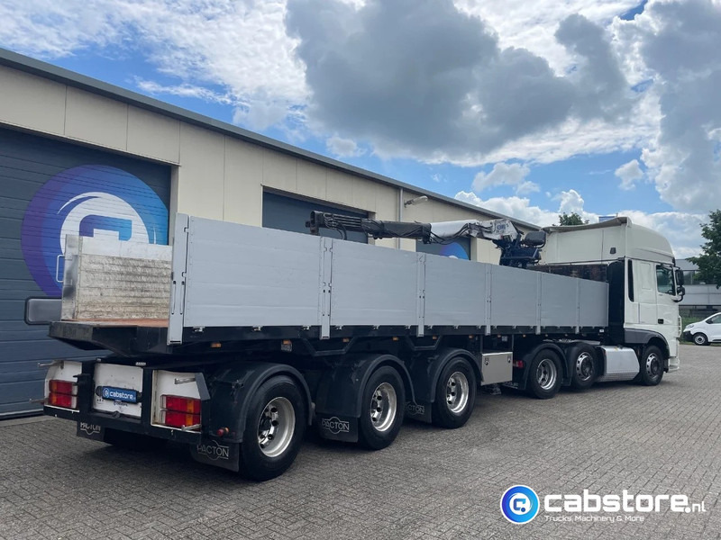Pacton T3-003 3-assige stenen oplegger 2-assen gestuurd + Kennis Type 14.000 loopkraan - Rotator - stenenklem - Semi-reboque plataforma/ Caixa aberta: foto 1 Pacton T3-003 3-assige stenen oplegger 2-assen gestuurd + Kennis Type 14.000 loopkraan - Rotator - stenenklem - Semi-reboque plataforma/ Caixa aberta: foto 1