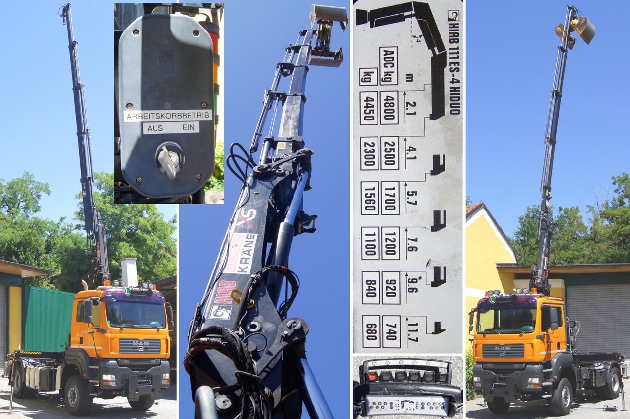Camião polibenne, Camião grua MAN TGA 18.360 BL 4x4/Euro 4/TÜV/HIAB 111/MULTILIFT/Winterdienst: foto 12