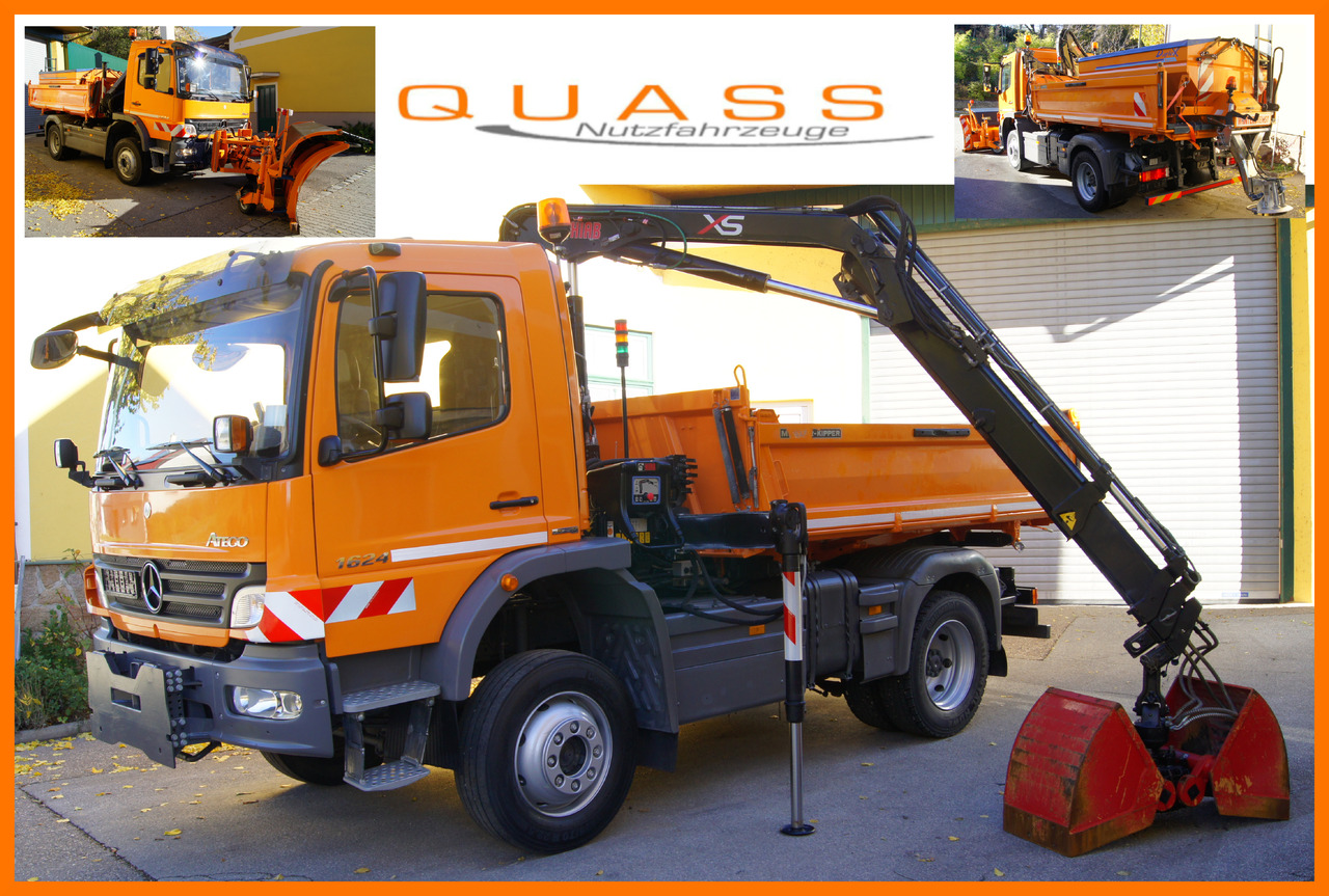 MERCEDES-BENZ ATEGO 1624 4x4/TÜV/Euro 5/HIAB/MEILLER/Winterdienst/Streuer/Schneepflug - Camião basculante, Camião grua: foto 1 MERCEDES-BENZ ATEGO 1624 4x4/TÜV/Euro 5/HIAB/MEILLER/Winterdienst/Streuer/Schneepflug - Camião basculante, Camião grua: foto 1