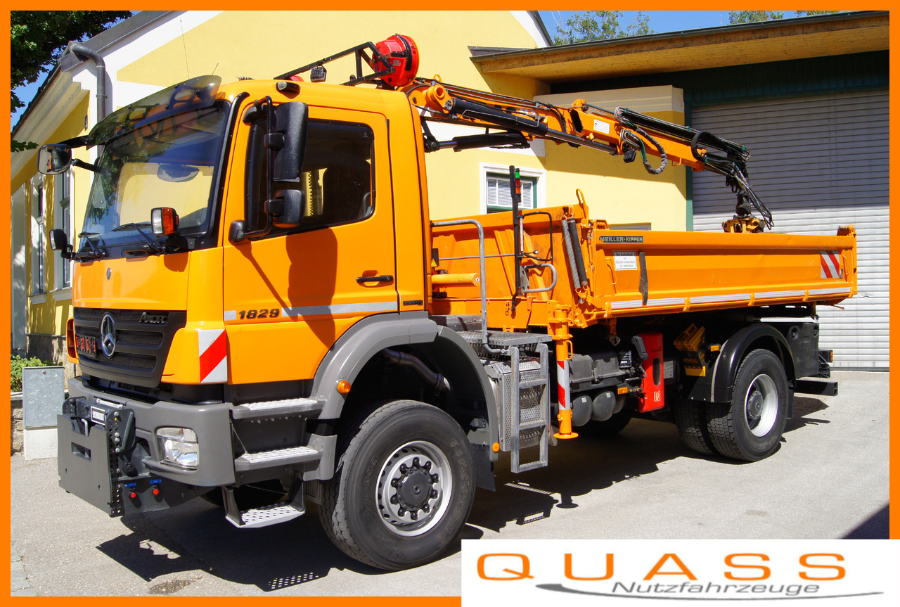 MERCEDES-BENZ AXOR 1829 4x4/EURO 5/ATLAS 65.2/MEILLER/Winterdienst - Camião grua: foto 1 MERCEDES-BENZ AXOR 1829 4x4/EURO 5/ATLAS 65.2/MEILLER/Winterdienst - Camião grua: foto 1