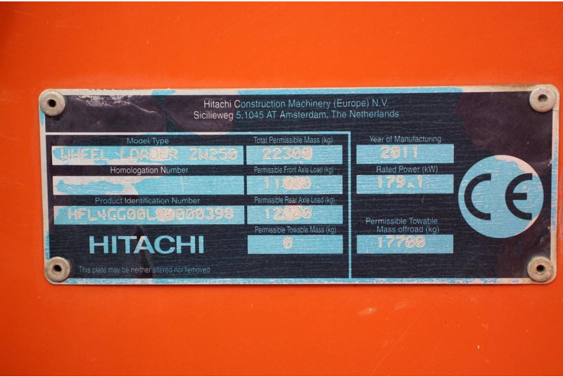 Pá carregadora de rodas Hitachi ZW250: foto 19