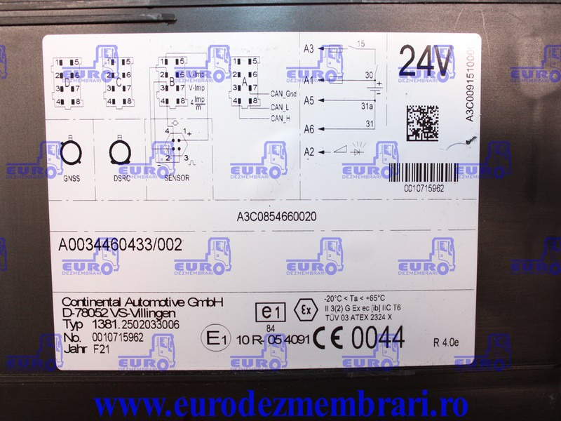 TAHOGRAF CONTINENTAL MERCEDES ACTROS MP5 A0034460433 - Centralina electrónica para Camião: foto 4 TAHOGRAF CONTINENTAL MERCEDES ACTROS MP5 A0034460433 - Centralina electrónica para Camião: foto 4