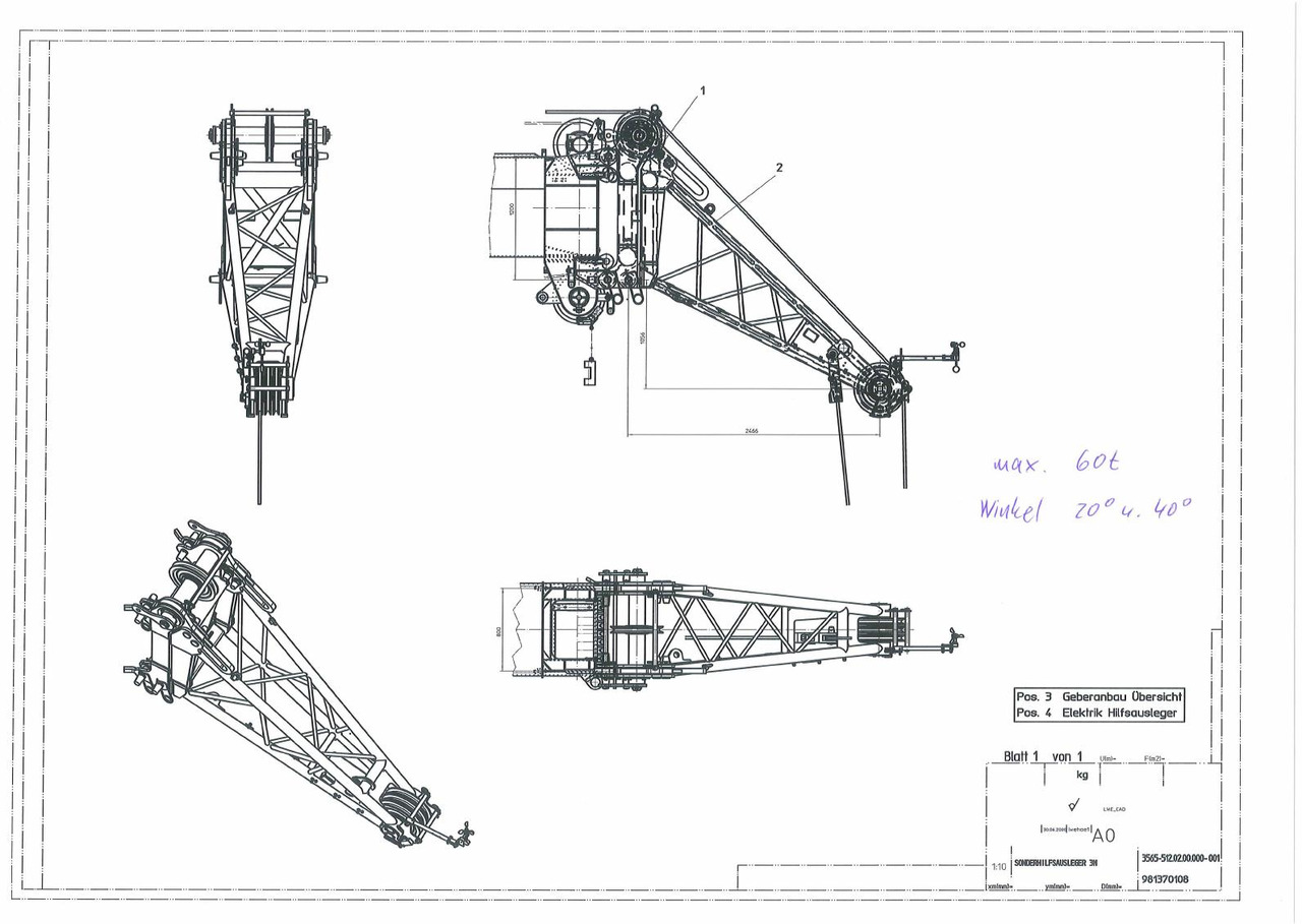 Liebherr Zubehör = LTM 1300/1 u. LTM 1300-6.1 / MONTAGESPITZE - SONDERSPITZE 60 t - Grua móvel: foto 2 Liebherr Zubehör = LTM 1300/1 u. LTM 1300-6.1 / MONTAGESPITZE - SONDERSPITZE 60 t - Grua móvel: foto 2