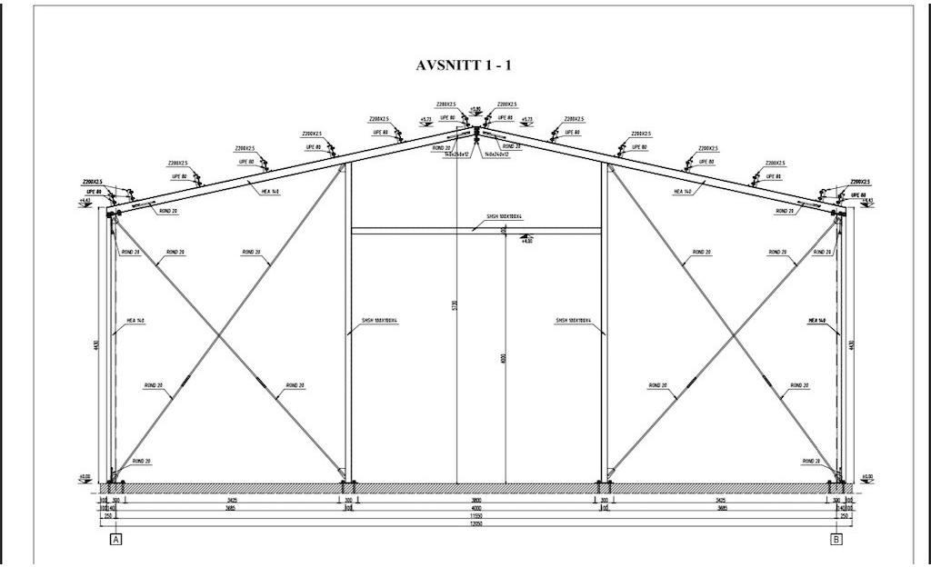 12x24 meter - 288 m2 - Equipamento de construção: foto 1 12x24 meter - 288 m2 - Equipamento de construção: foto 1