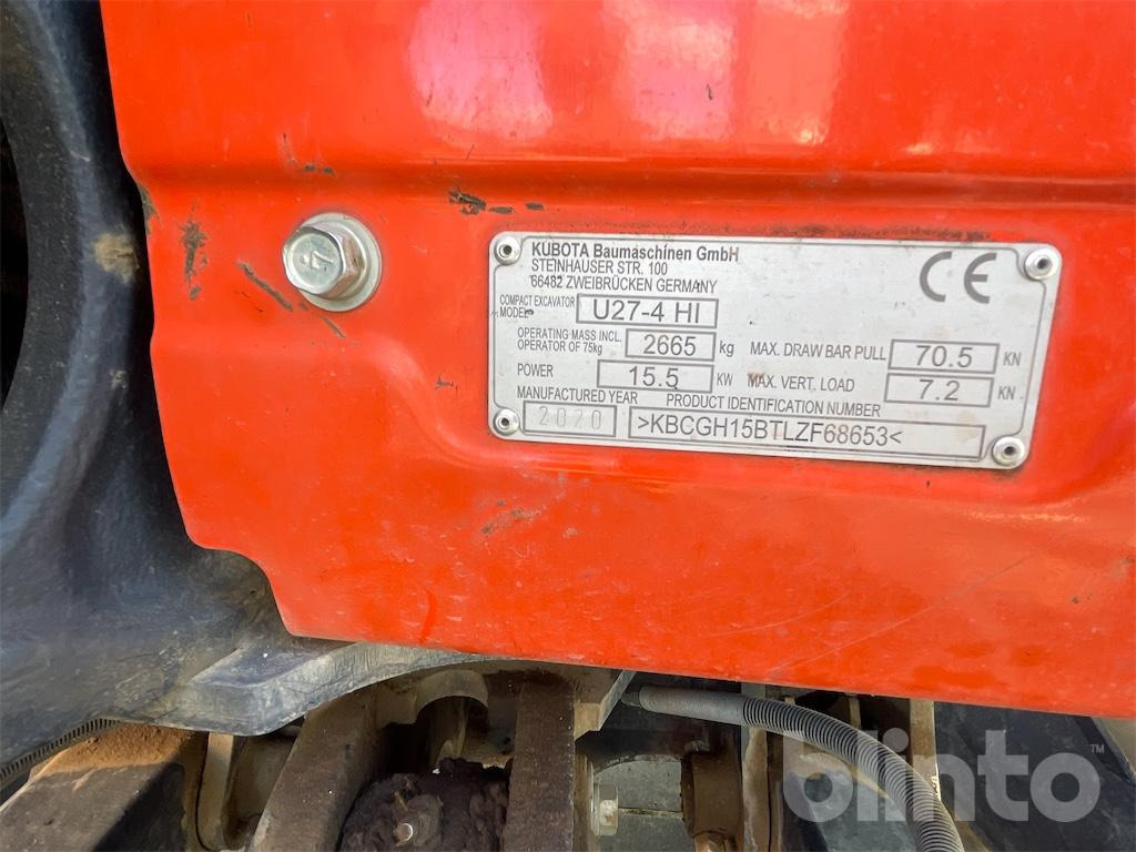 Kubota U27 - 4 HI - Mini escavadeira: foto 5 Kubota U27 - 4 HI - Mini escavadeira: foto 5