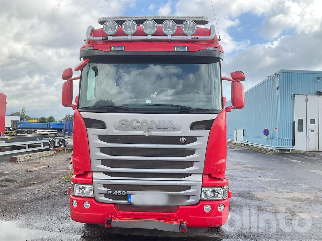 SCANIA R450 - Camião transportador de contêineres/ Caixa móvel, Camião grua: foto 5 SCANIA R450 - Camião transportador de contêineres/ Caixa móvel, Camião grua: foto 5