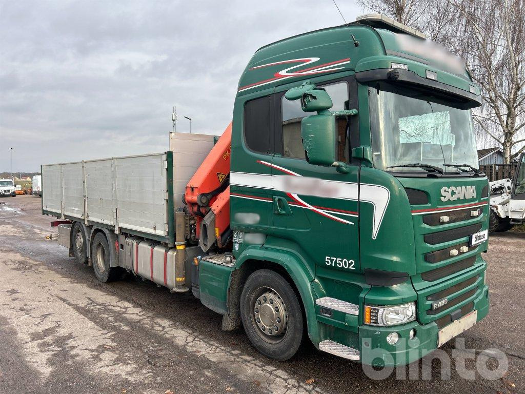 Scania R450 6x2*4 Palfinger PK22002 EH - Camião de caixa aberta/ Plataforma, Camião grua: foto 3 Scania R450 6x2*4 Palfinger PK22002 EH - Camião de caixa aberta/ Plataforma, Camião grua: foto 3