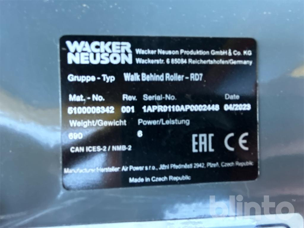 Wacker Neuson RD7 (Unbenutzt, 2023) - Placas vibratórias: foto 5 Wacker Neuson RD7 (Unbenutzt, 2023) - Placas vibratórias: foto 5