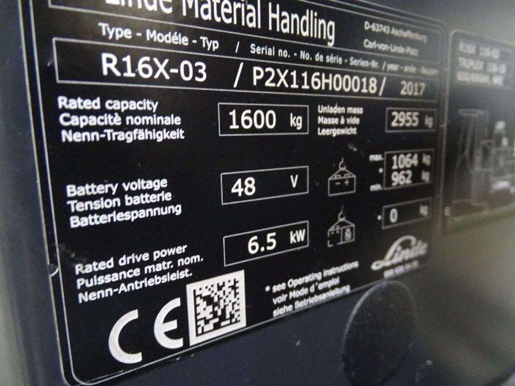 Linde R16X-03 - Empilhador retráctil: foto 5 Linde R16X-03 - Empilhador retráctil: foto 5