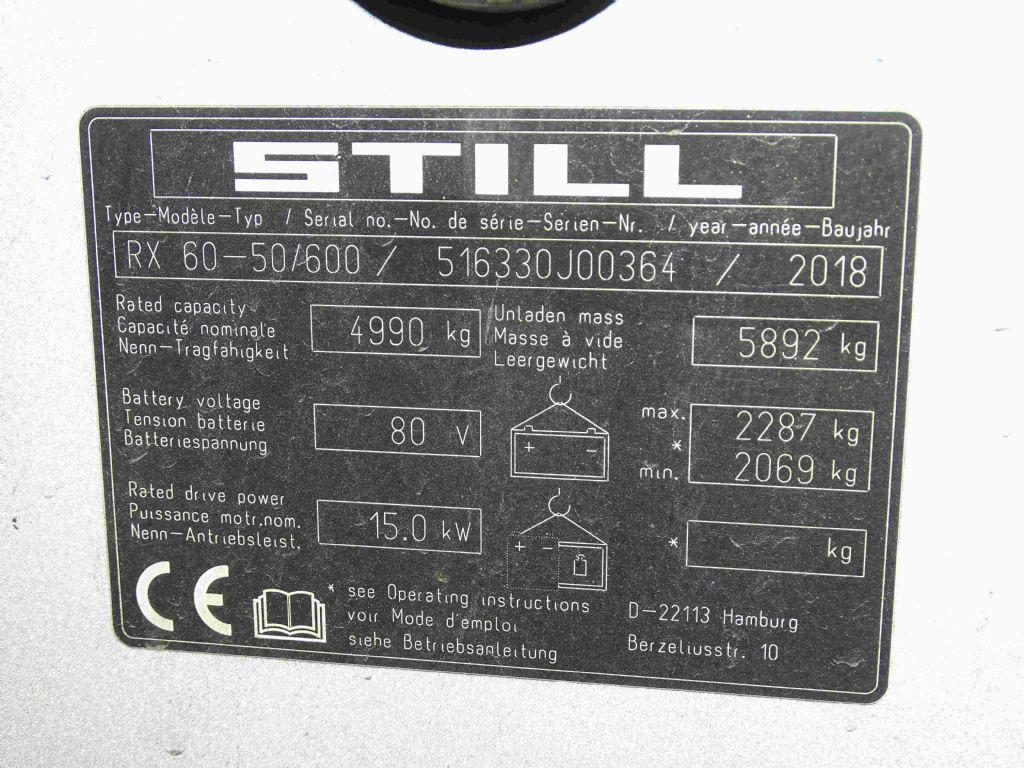 Still RX60-50/600 - Empilhador elétrico: foto 5 Still RX60-50/600 - Empilhador elétrico: foto 5
