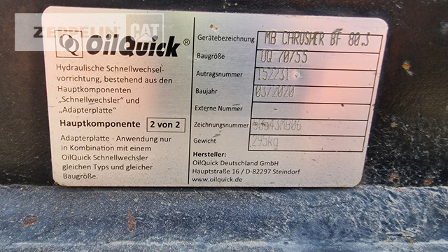 Oilquick Deutschland GmbH Kopfplatte OQ70/55 - Equipamento para Máquina de construção: foto 2 Oilquick Deutschland GmbH Kopfplatte OQ70/55 - Equipamento para Máquina de construção: foto 2
