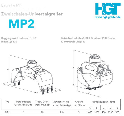 Hydraulik-Greifer-Technologie Z-U2 - Garra para Máquina de construção: foto 2 Hydraulik-Greifer-Technologie Z-U2 - Garra para Máquina de construção: foto 2
