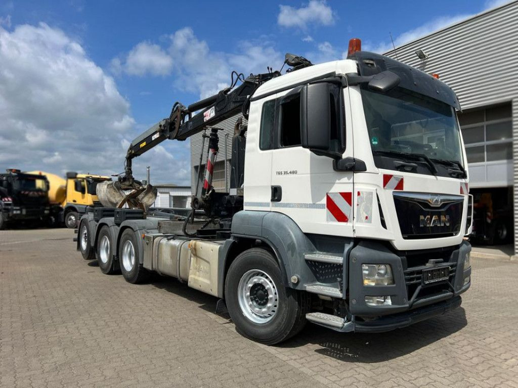 MAN TG-S 35.480 8x4 BL Abrollkipper mit Kran Penz-15 - Camião polibenne, Camião grua: foto 2 MAN TG-S 35.480 8x4 BL Abrollkipper mit Kran Penz-15 - Camião polibenne, Camião grua: foto 2