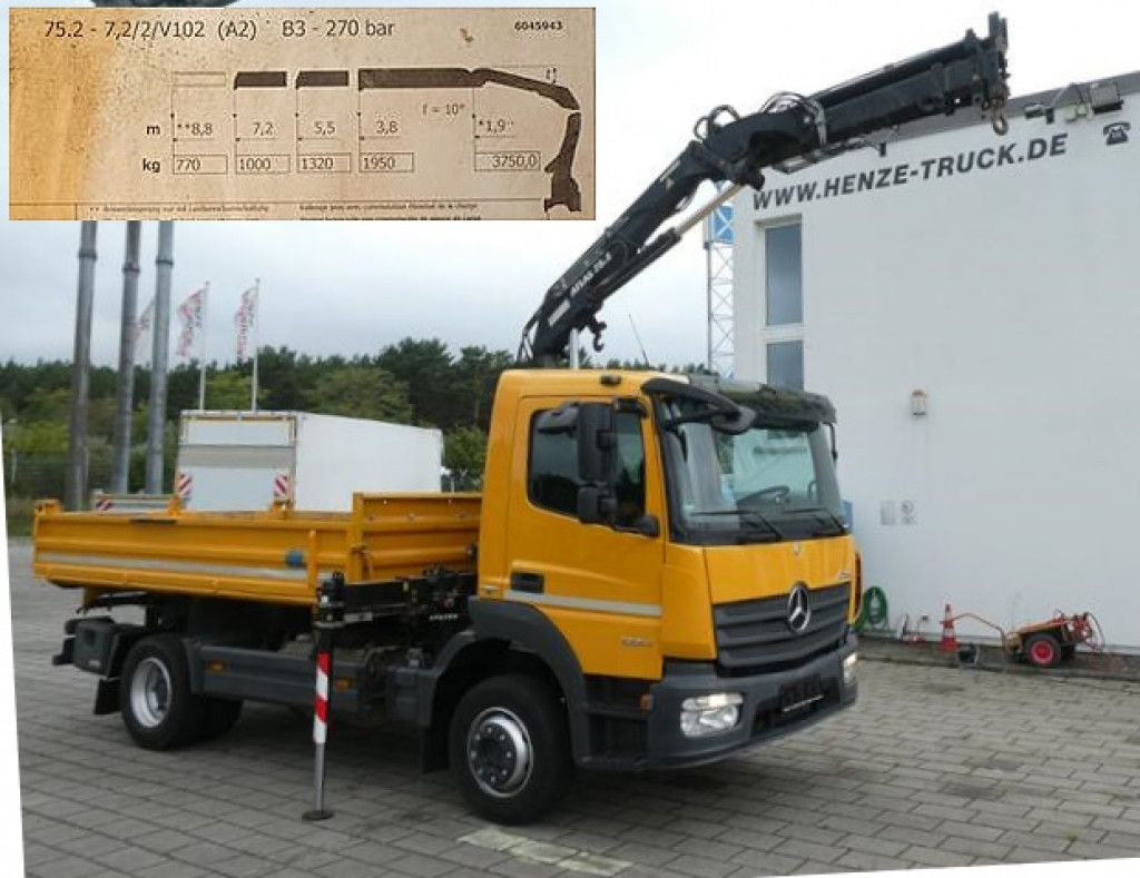Mercedes-Benz Atego 1224 K 2-Achs Kipper Kran 2x Hdr Ausschub - Camião basculante, Camião grua: foto 2 Mercedes-Benz Atego 1224 K 2-Achs Kipper Kran 2x Hdr Ausschub - Camião basculante, Camião grua: foto 2