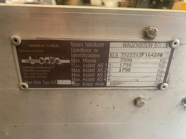 Diversen Bolle . 2 asser aanhangwagen voor kogelkoppeling 3500 kg - Reboque chassi: foto 5 Diversen Bolle . 2 asser aanhangwagen voor kogelkoppeling 3500 kg - Reboque chassi: foto 5